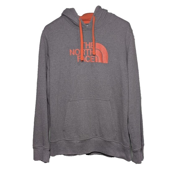 THE NORTH FACE mens half dome pull over hoodie sweatshirt gray orange size XL - Picture 1 of 5